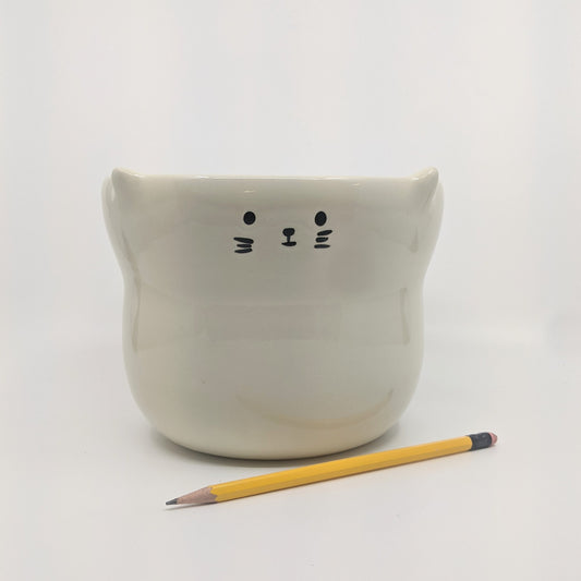 Whiskers - White Cat Planter