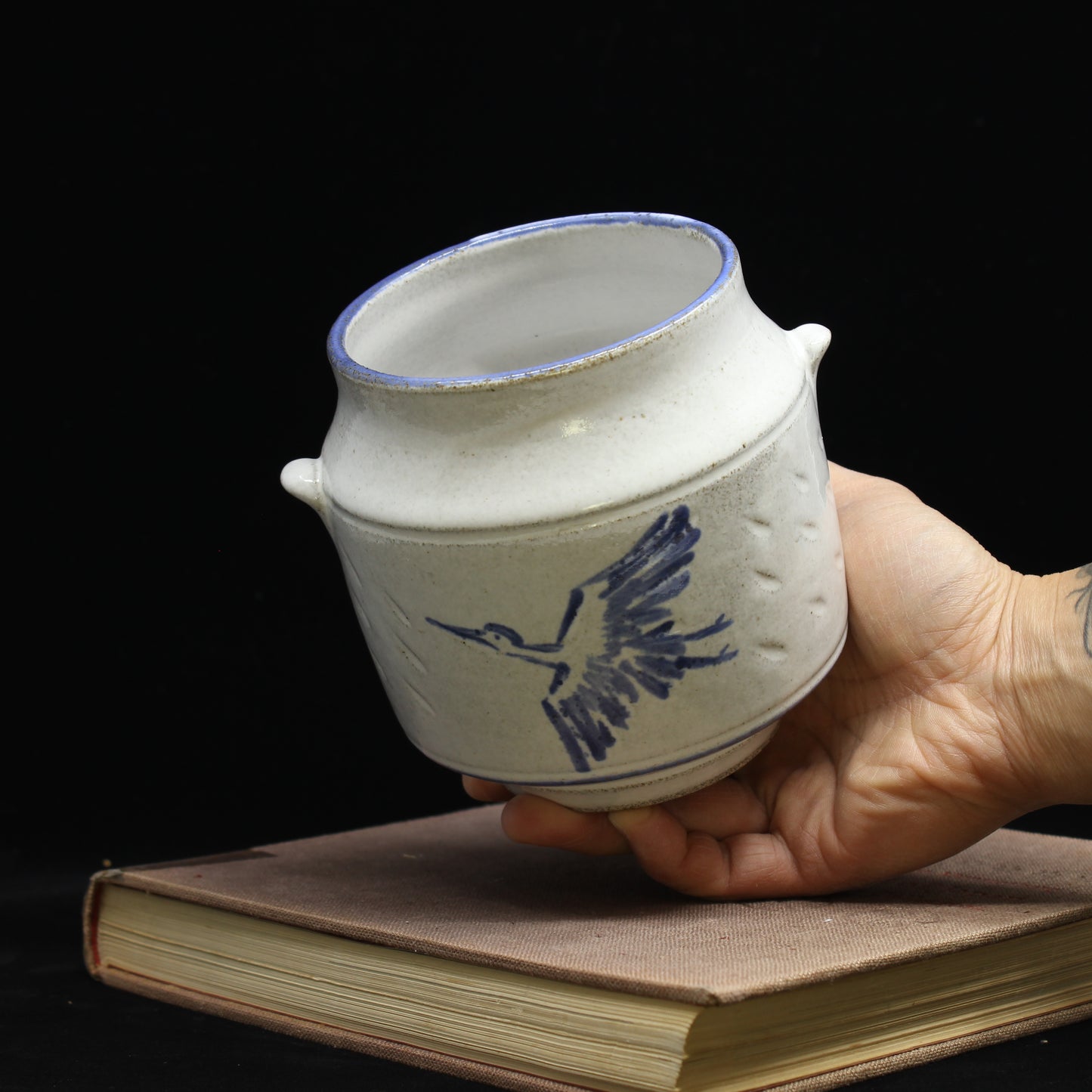 Stoneware Vase- Crane (4)