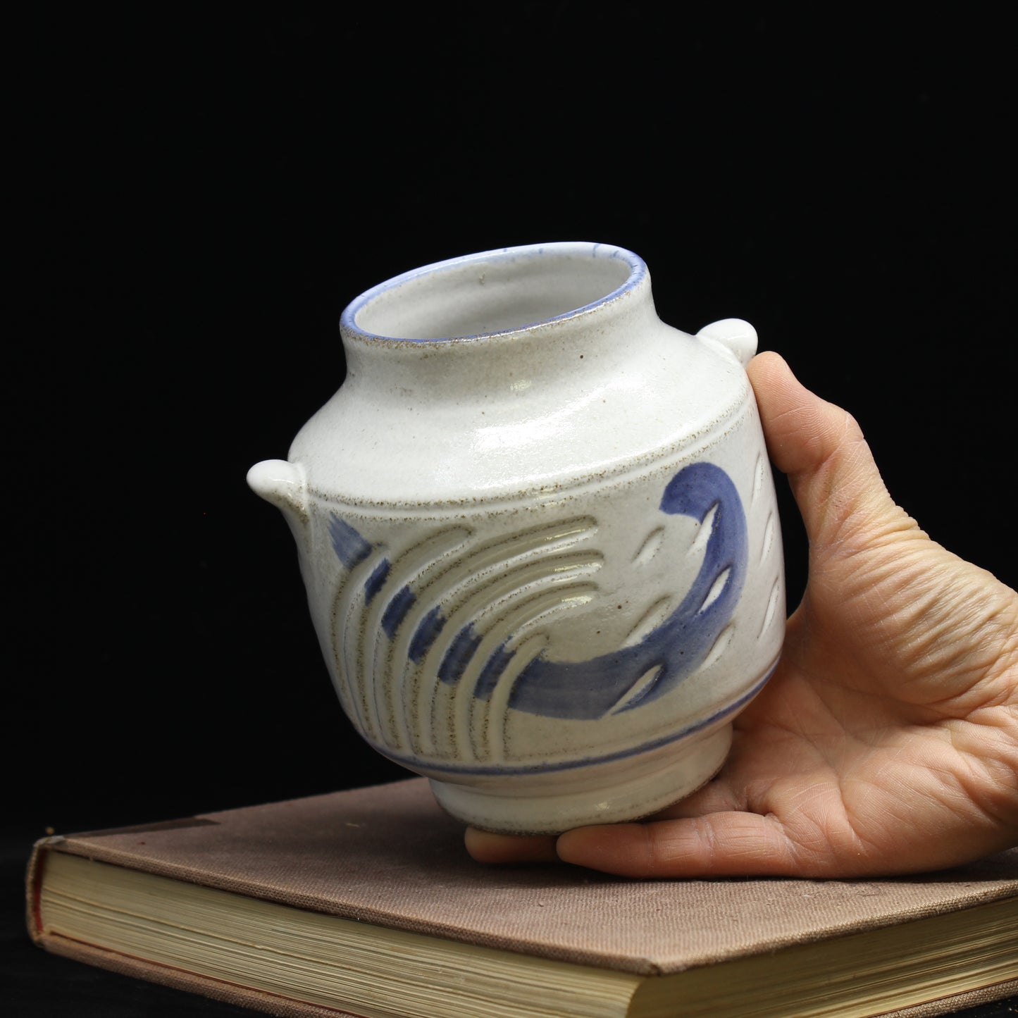 Stoneware Bottle Vase- Brushstroke (10)