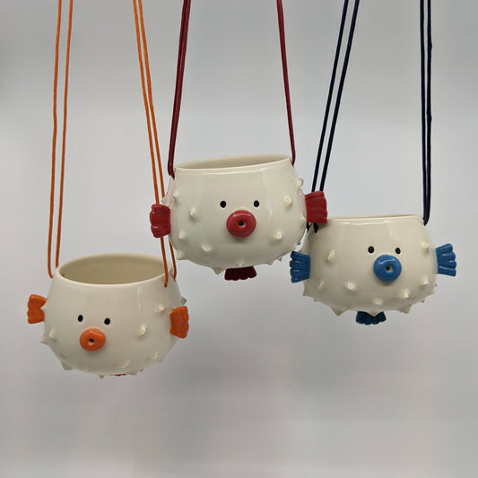 Puffer Fish Hanging Planter