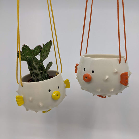 Puffer Fish Hanging Planter