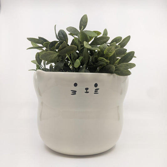 Whiskers - White Cat Planter